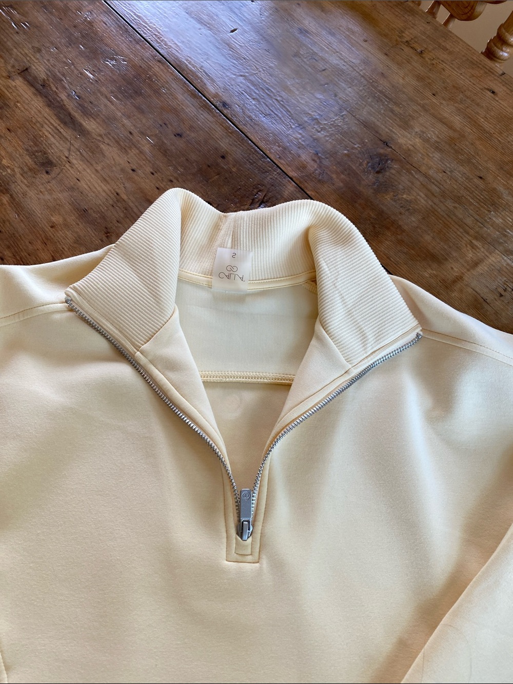 CALIA Light Yellow Ribbed Tank and Scuba Zip-Front Track Jacket Set - Picture 5 of 6